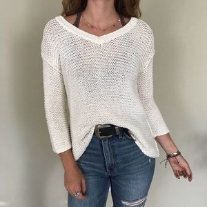 White V-Neck Sweater